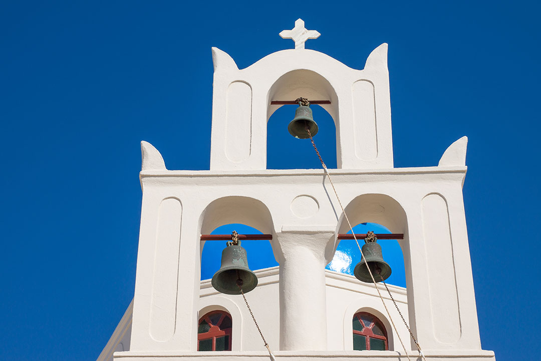 traditional belltower of a church utc